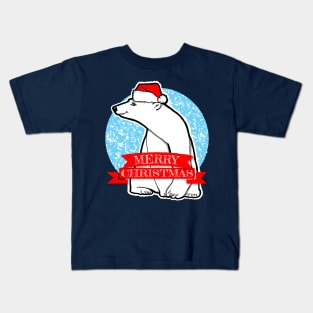 Merry Christmas Polar Bear Kids T-Shirt